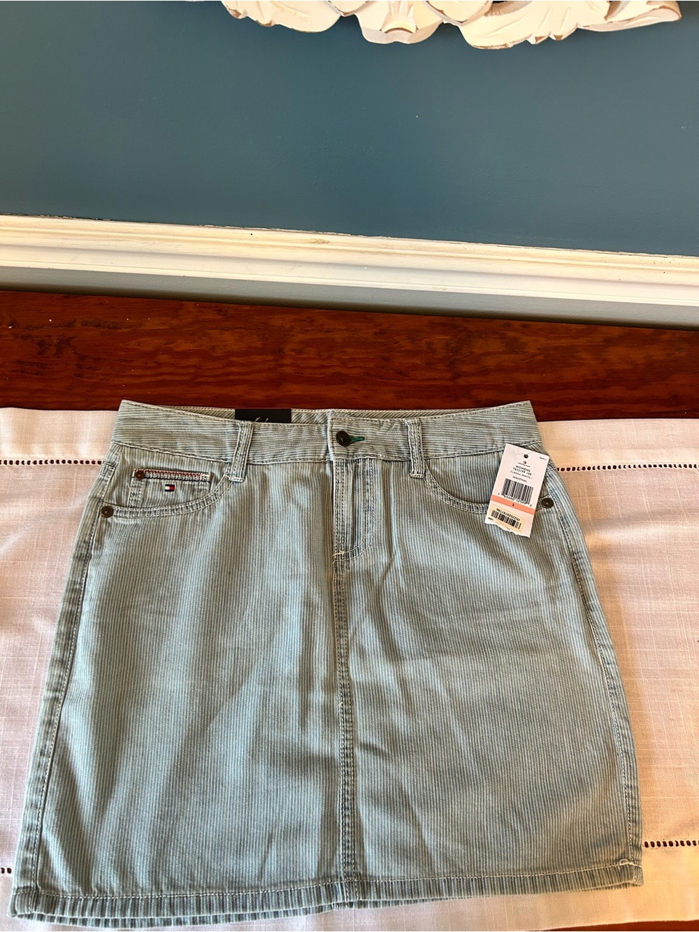 NWT Tommy Hilfiger Blue And White Mini Skirt Size 2 NEW
